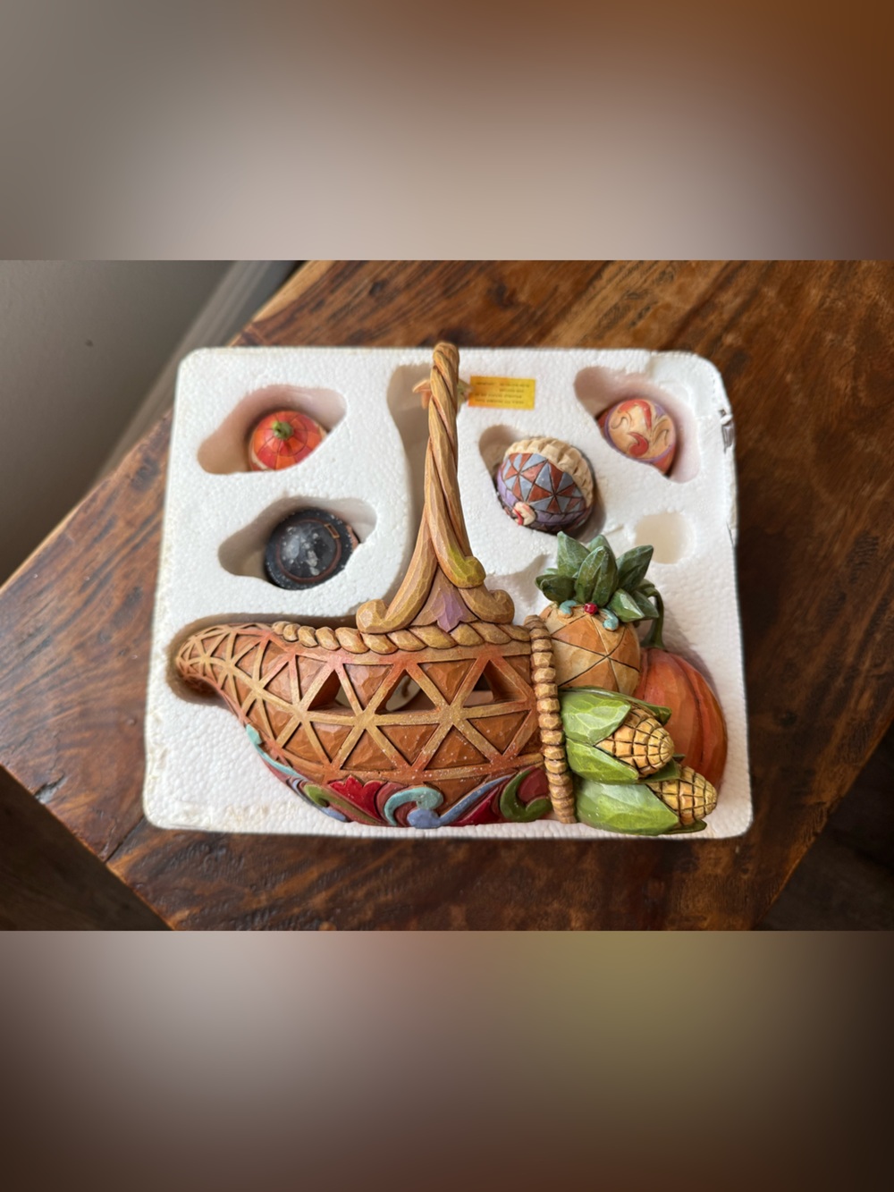 Jim Shore Heartwood Creek "Bounty of Blessings" Autumn Cornucopia Basket Set - Picture 5 of 9